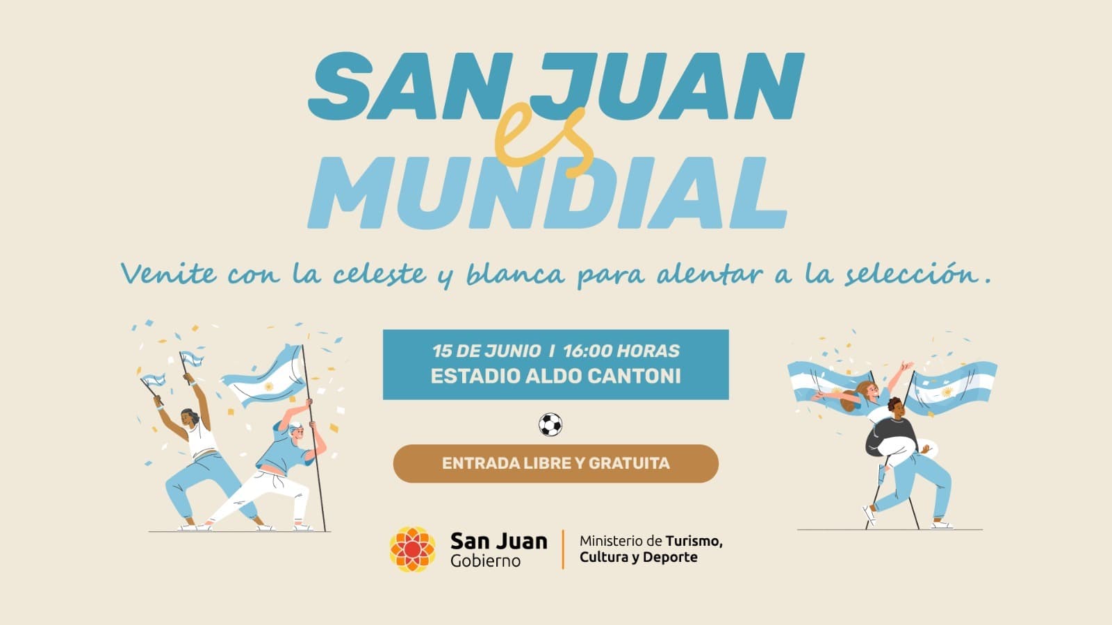 El Cantoni se pone la camiseta: San Juan arma la previa del Mundial y el ingreso es gratis